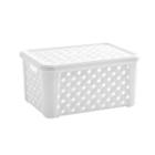 Cesto Organizador Rattan Com Tampa 35X25X17 Branco - Paramount