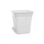 Cesto Papeleiro Plastico Shangri-La Quadrado Branco 24X24Cm