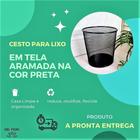 Cesto Para Lixo 12,5 L Cor Escritório Casa Cor Preto Aramado