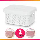 Cesto Rattan - COM Tampa - 2L - PAI - Usual Utilidades