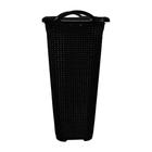 Cesto Rattan Tampa Basculada Preto 50 litros