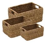 Cestos Cachepot Organizador Natural 30x22x14cm 25x17x12cm 20x12x10cm