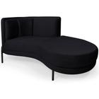 Chaise Direito Sala de Estar Penélope Base Preto Veludo Preto - Nexta Casa