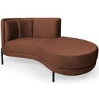 Chaise Direito Sala de Estar Penélope Base Preto Veludo Terracota - Nexta Casa