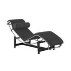 Chaise Lc-4 Cromada Premium em Sintético Preto