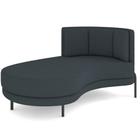 Chaise Longue Divã 164cm Braço Direito Logus D06 Bouclê Chumbo - Mpozenato