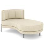 Chaise Longue Divã 164cm Braço Direito Logus D06 Linho Creme - Mpozenato