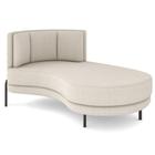 Chaise Longue Divã 164cm Braço Esquerdo Logus D06 Bouclê Bege - Mpozenato