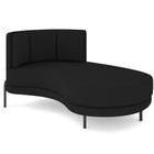 Chaise Longue Divã 164cm Braço Esquerdo Logus D06 Bouclê Preto - Mpozenato