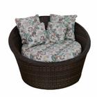 Chaise, poltrona redonda, sofá 1m20cm - 1 pessoa confortável - áreas externas, piscinas e jardins - fibra sintética e alumínio - tecido impermeável Ka