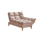 Chaise Um Braço Lado de Apoio Esquerdo Luxor Pés de Madeira Maciça 93cm Veludo Rosê