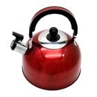 Chaleira Aco Inox Basic Vermelho 2 Litros Kehome 3889