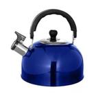 Chaleira apito inox azul matte 2,5l - wellmix