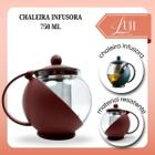 Chaleira Bule de Vidro Borossilicato com Infusor Inox Para Chá