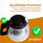 Chaleira Bule Infusor 1L E 4 Xícaras Em Vidro Café Cozinha