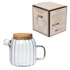 Chaleira com bico coador de vidro borossilicato hazel 650ml - haüskraft