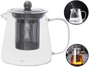 Chaleira Com Infusor Removível Aço Inox Bule Em Vidro Para Café Chás Resistente Ao Calor 450ml