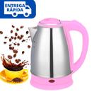 Chaleira Elétrica Inox Rosa 1,8L 110v 220v Café Chas