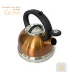 Chaleira Inox Com Apito Crown Gold dourada 3 Litros - Gold - Wincy