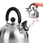 Chaleira Inox Com Apito e Tampa Alça Térmica Chá Cozinha 1 Gourmet Pequena Café Cromada Alerta Prático Aquecimento Punho