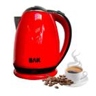 Chaleira Jarra Elétrica Inox 1100W Bak 1.8L Café Vermelha