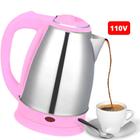 Chaleira Rosa Térmica Elétrica Inox 1,8L 110V Chá Café Água