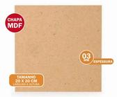 Chapa De Mdf Cru 3mm Placas 20x20 Artesanato 20 Unid.