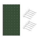 Chapa Perfurada Reta Pegboard 122cm x 61cm x 3,0 mm - Verde Lousa + 10 Ganchos de 10cm