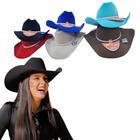 Chapéu Ana Castela Feltro Com Brilho Country Boiadeira Rodeio Cowboy Cores Escolha
