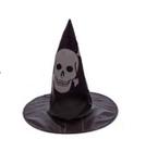 Chapéu Caveira Adereço Fantasia de Bruxo Bruxa Halloween
