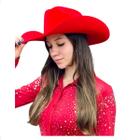 Chapéu Country Americano Cowgirl Rodeio Barretos Vermelho