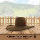 Chapeu Country Marrom Champion Biplay 2 Pena Vermelha Tam 62