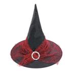 Chapéu De Bruxa Darlene Vermelho Renda Teia Haloween