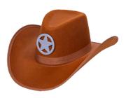 Chapéu de cowboy Dress Up America Sheriff Brown para crianças