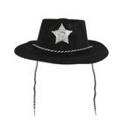 Chapéu de Cowboy Xerife Adulto Infantil Com Estrela e Cordinha