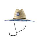 Chapéu de praia HUK Straw Wide Brim para homens, peixes e bandeiras, Set Sail