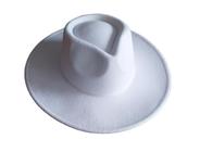 Chapeu Fedora Branco Masculino Feminino Feltro Aba Longa