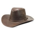 Chapéu Masculino Country Em Couro Modelo Alto Envio Imediato