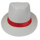 Chapéu Panamá Branco Com Fita Vermelha Zé Pilintra Umbanda