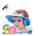 Chapéu Para Banho Bebê Anti Shampoo Touca Viseira Protetor De Olhos E Ouvidos AZUL