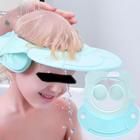 Chapéu Para Banho Silicone Viseira Anti Shampoo Protetor Olhos Ouvidos Bebê Infantil Aguard Baby - Azul