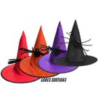 Chapéu pra Fantasia Cosplay de Bruxa Bruxo Mago Vários Modelos Decorados