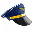 Chapéu Quepe de Aviador Luxo Azul Royal