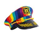 Chapéu Quepe Policial Marinheiro colorido arco-íris para Fantasia e Festa