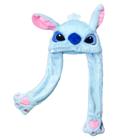 Chapéu zibewlr Girls Ear Moving Jumping Warm Plush Rabbit Blue