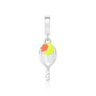 Charm Raquete Beach Tennis com Bolinha Esmaltada Revestido em Prata - VL ACCESSOIRES