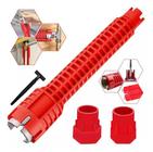 Chave Com Funcionalidade 8 Em 1 Troca Torneiras Pias Instalar Rosquear Três Cabeças