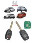 Chave Completa Ignição Contato Honda Civic Fit City Crv 3 Botões Com Panico Frequencia 313.8 Mhz Id46 FCC ID:BHLIK-1T