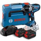 Chave de Impacto GDS 18V-1600 HC Bosch Brushless + Carregador 220V e 2 Baterias 18v