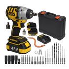 Chave de Impacto Profissional Parafusadeira Furadeira 48V 2 Baterias Bivolt Com Maleta Resistente